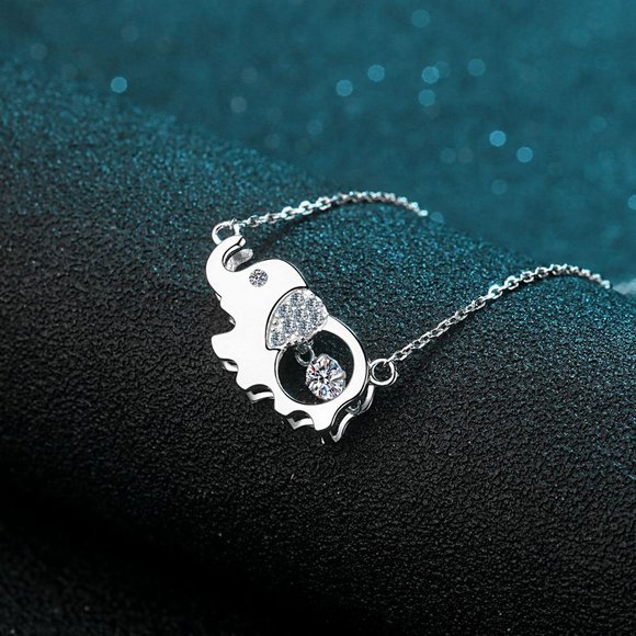 Certified 1/2 ct. t.w. Moissanite Diamond Elephant Necklace NEW - Picture 4 of 9